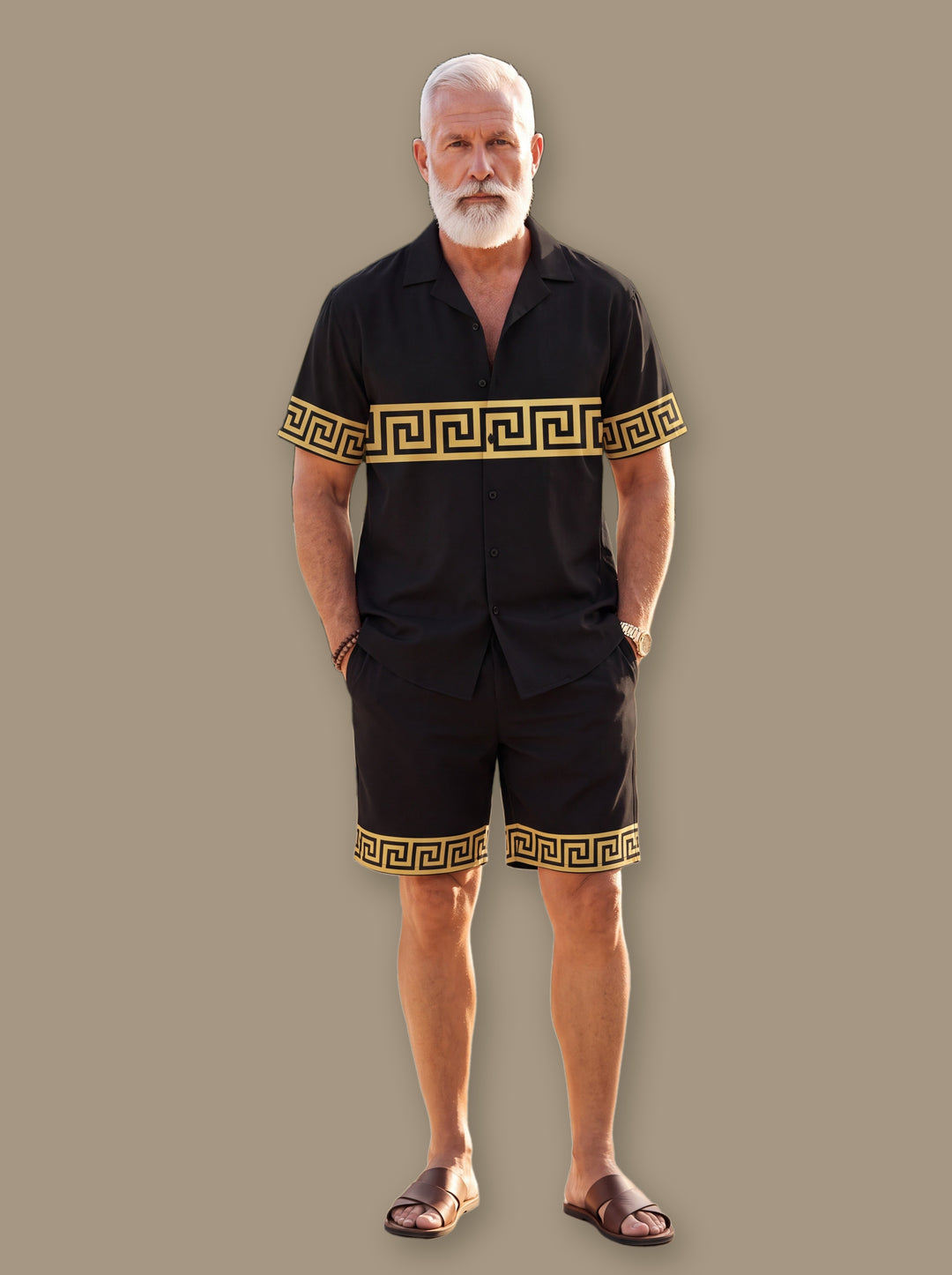 Galen two piece set in Black/Mustard, studio - Gentlemens Manor