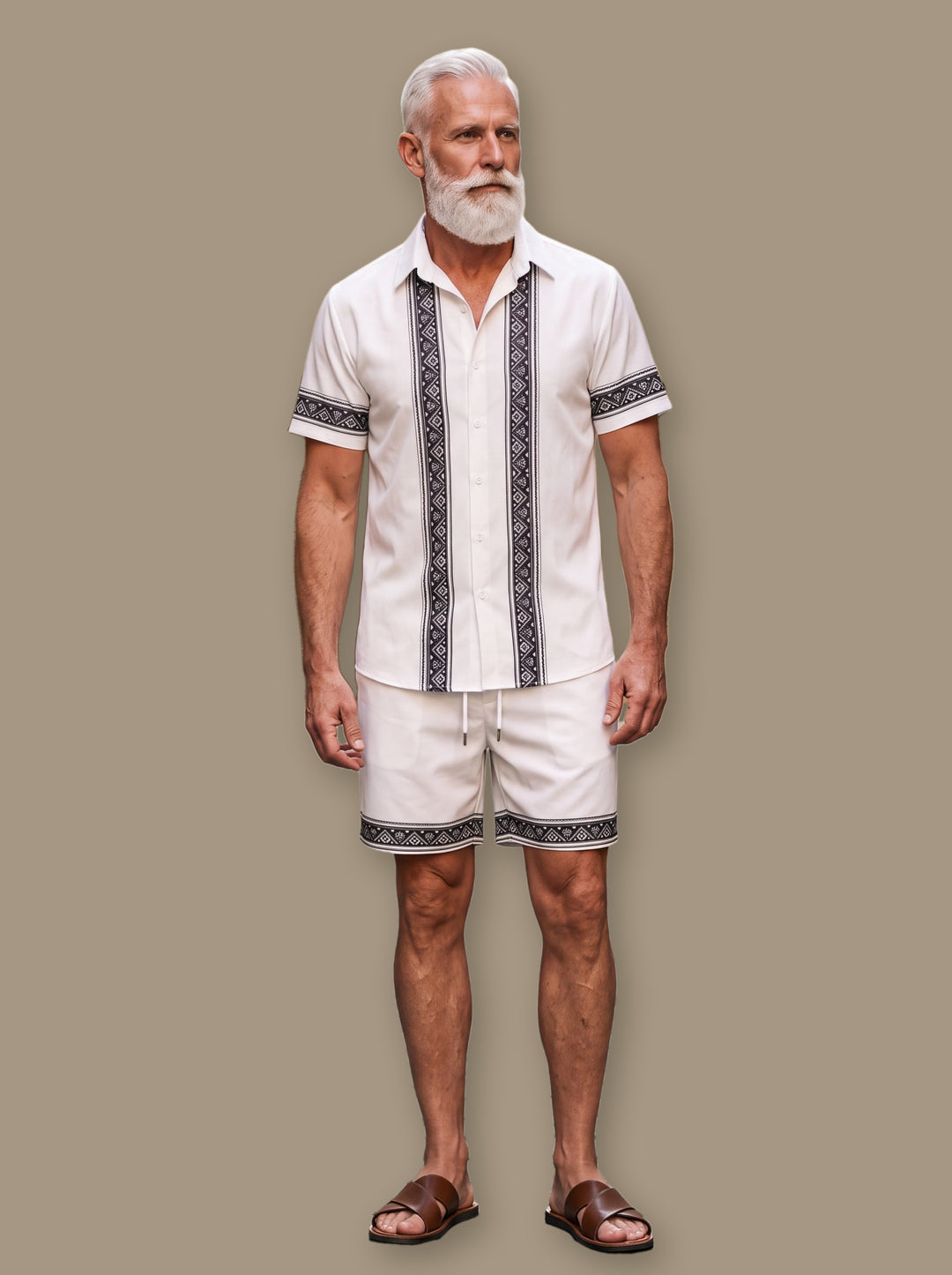 Galen two piece set in White, studio - Gentlemens Manor