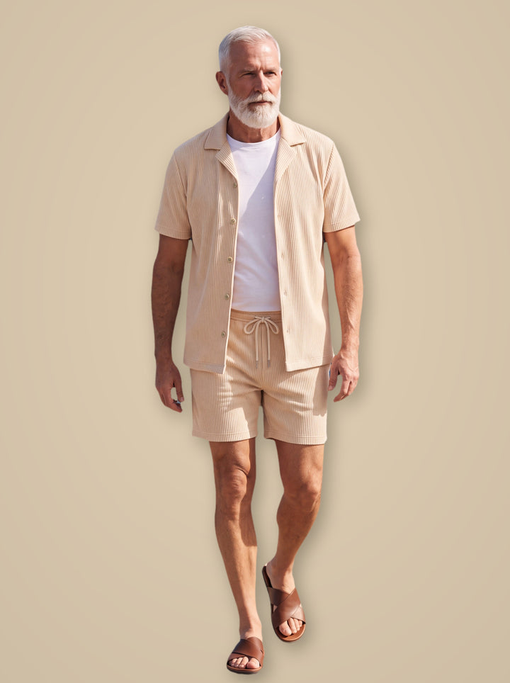 Garfield two piece set in Beige, studio - Gentlemens Manor