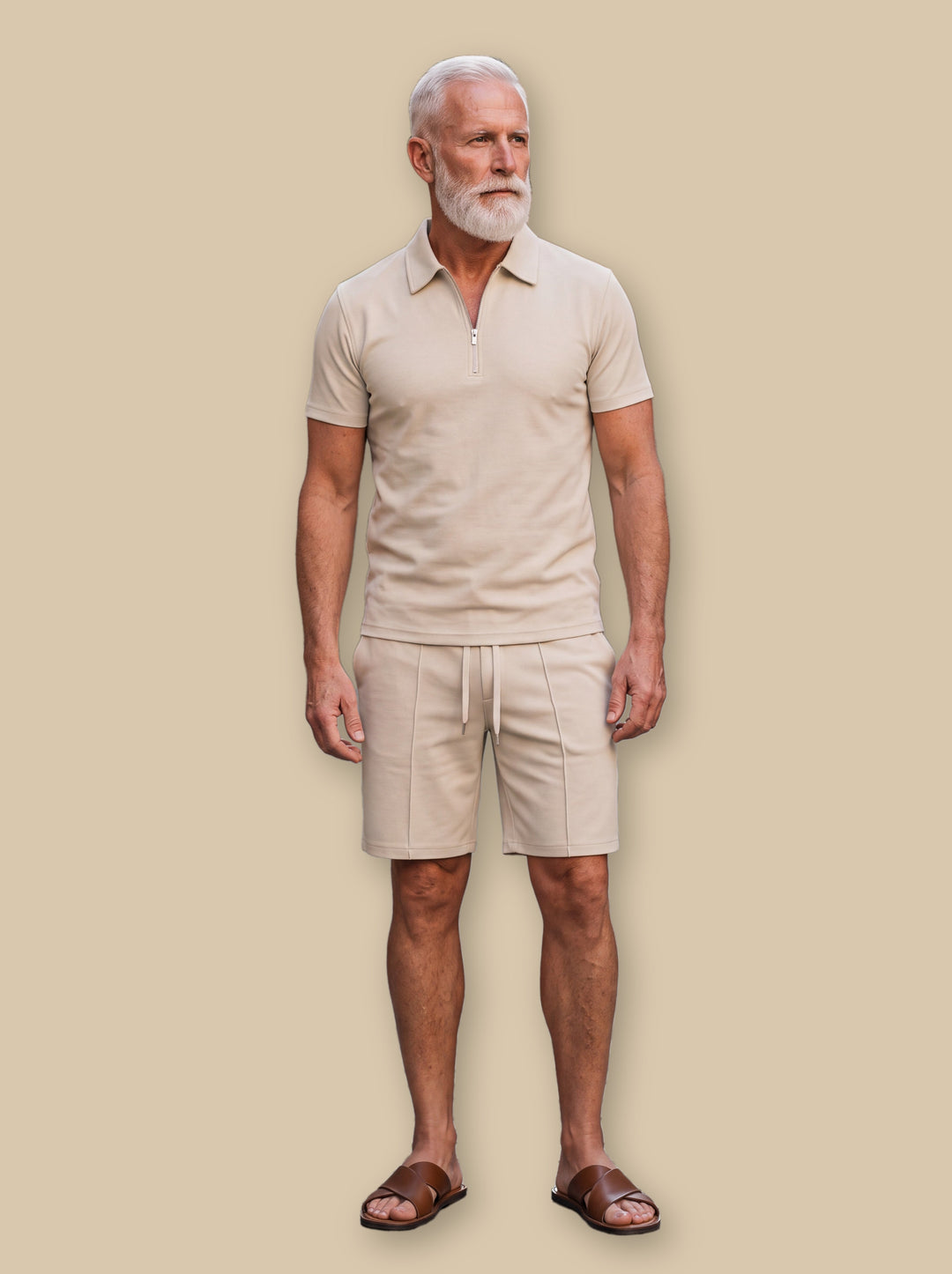 Garrett two piece set in Sand, studio - Gentlemens Manor