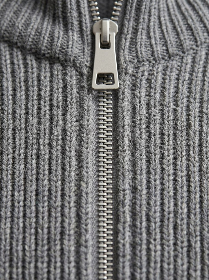 Garrick zip cardigan, fabric close up, Gentlemens Manor