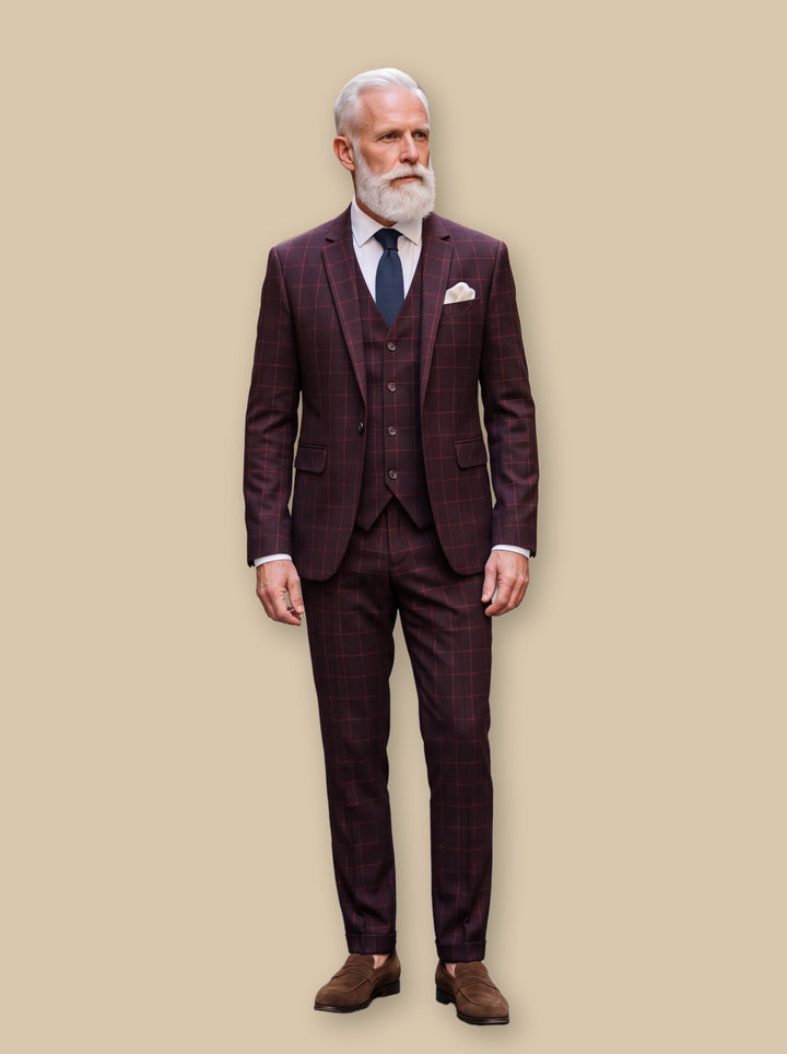 George blazer suit in Burgundy, studio - Gentlemens Manor