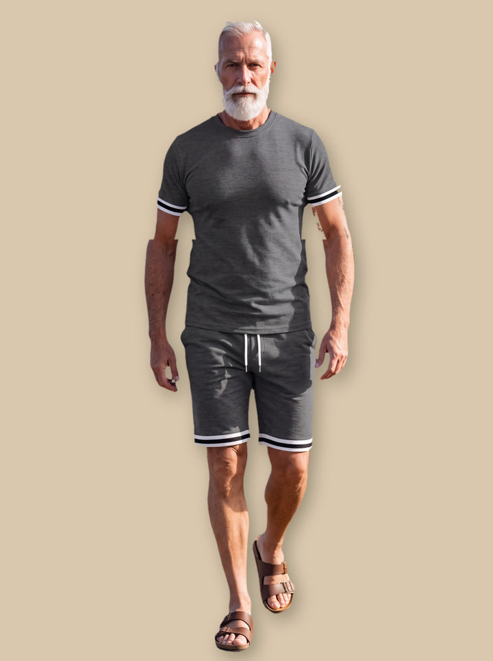 Gerald two piece set in Charcoal, studio - Gentlemens Manor