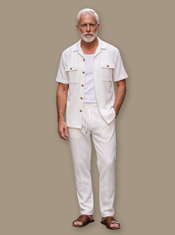 Gideon two piece set in White, studio - Gentlemens Manor