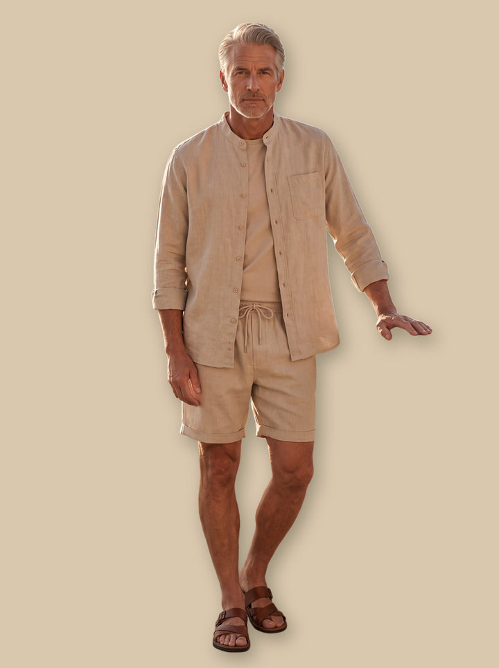 Gilbert two piece set in Beige, studio - Gentlemens Manor