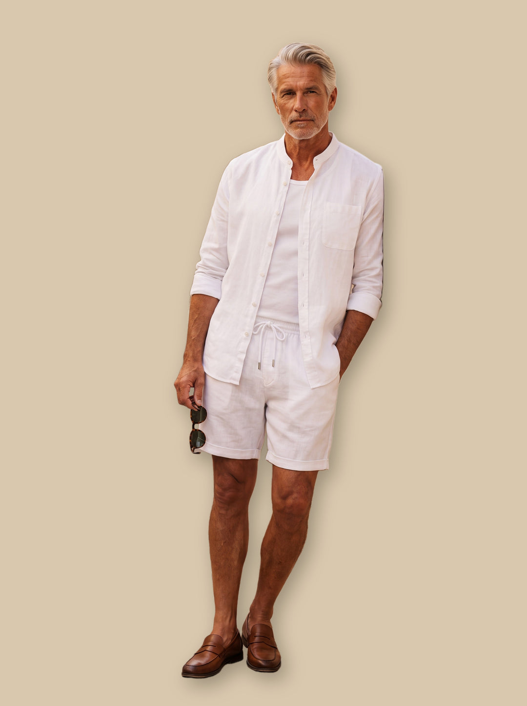 Gilbert two piece set in White, studio - Gentlemens Manor