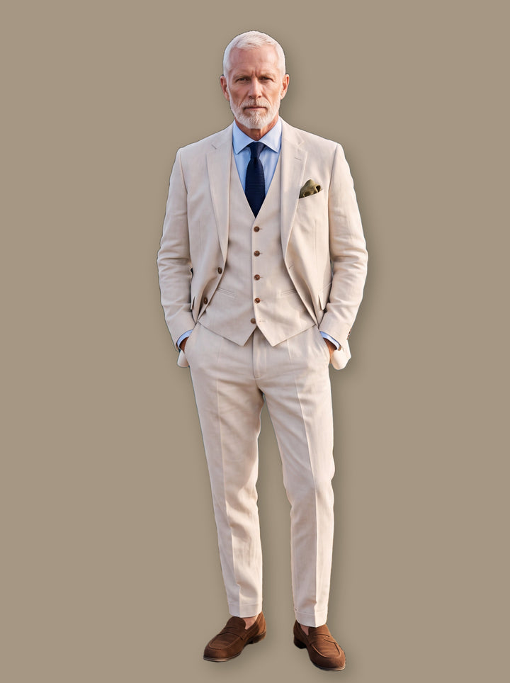 Giles blazer suit in Beige, studio - Gentlemens Manor
