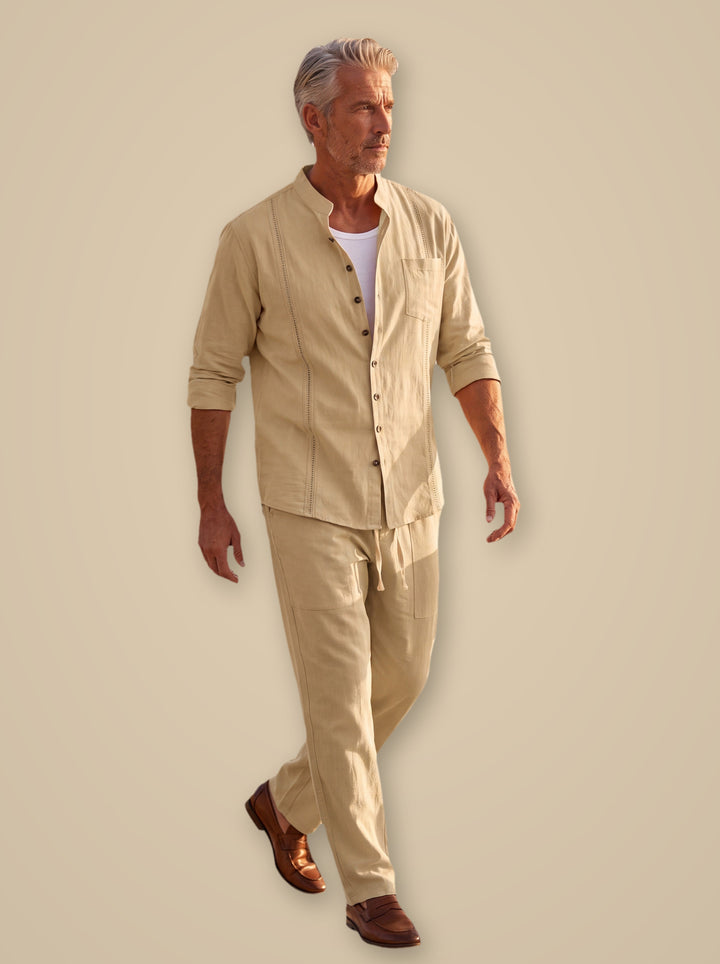 Glenn two piece set in Sand, studio - Gentlemens Manor
