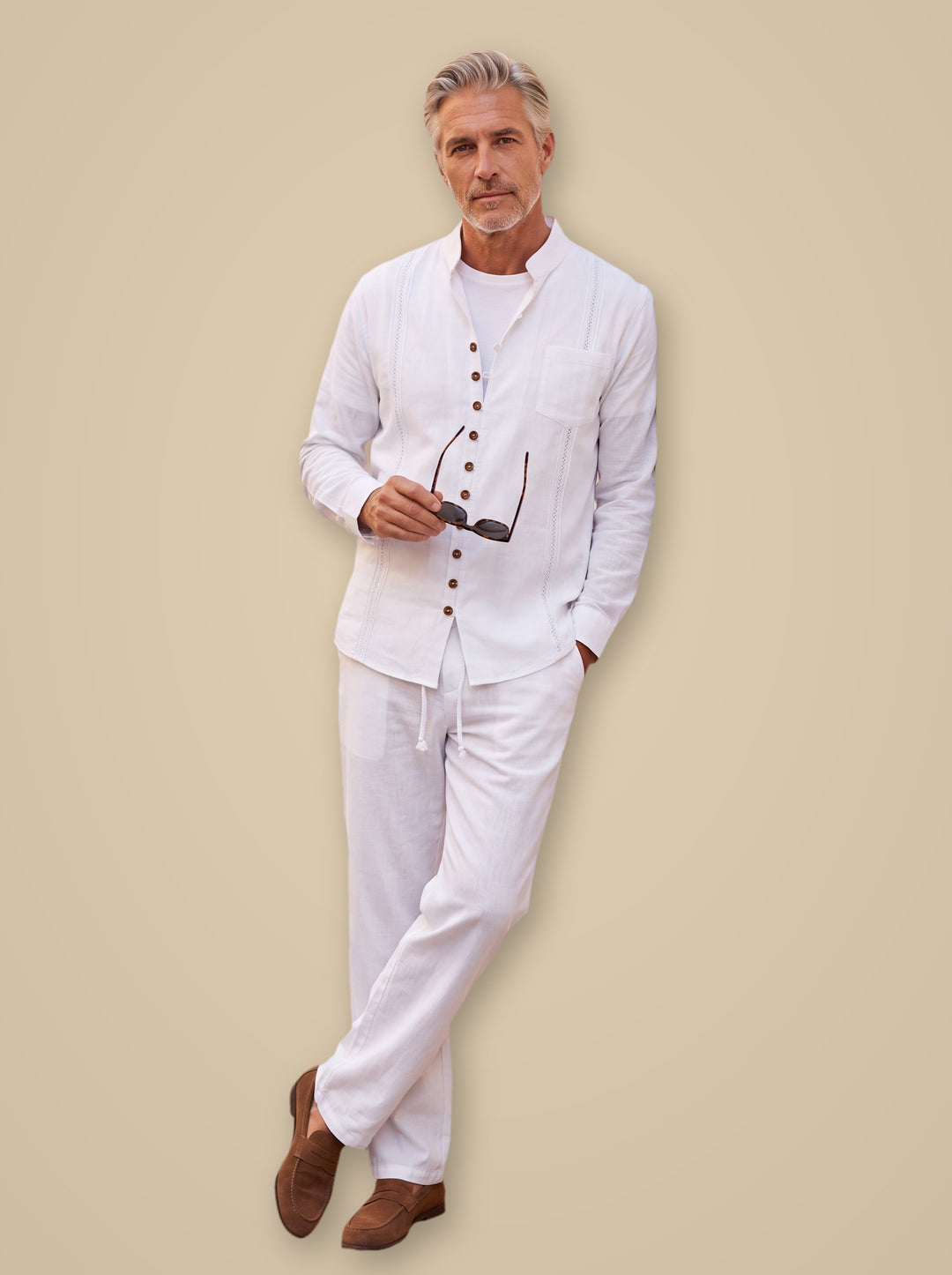 Glenn two piece set in White, studio - Gentlemens Manor
