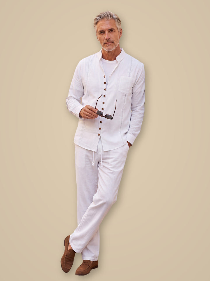 Glenn two piece set in White, studio - Gentlemens Manor