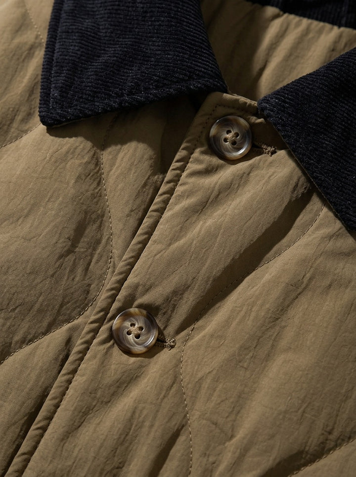 Glover quilted corduroy collar jacket, fabric close up, Gentlemens Manor