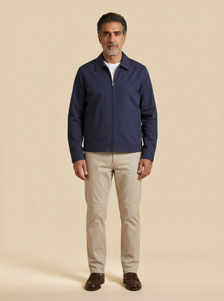 Goodwin jacket in Navy, studio, Gentlemens Manor