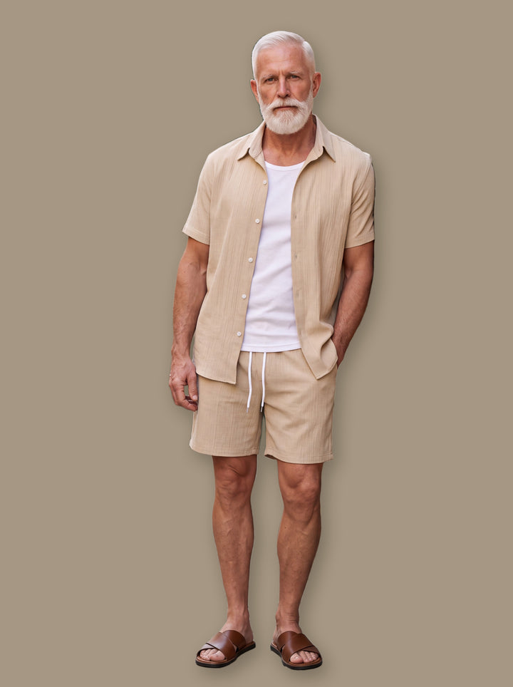 Gordon two piece set in Sand, studio - Gentlemens Manor