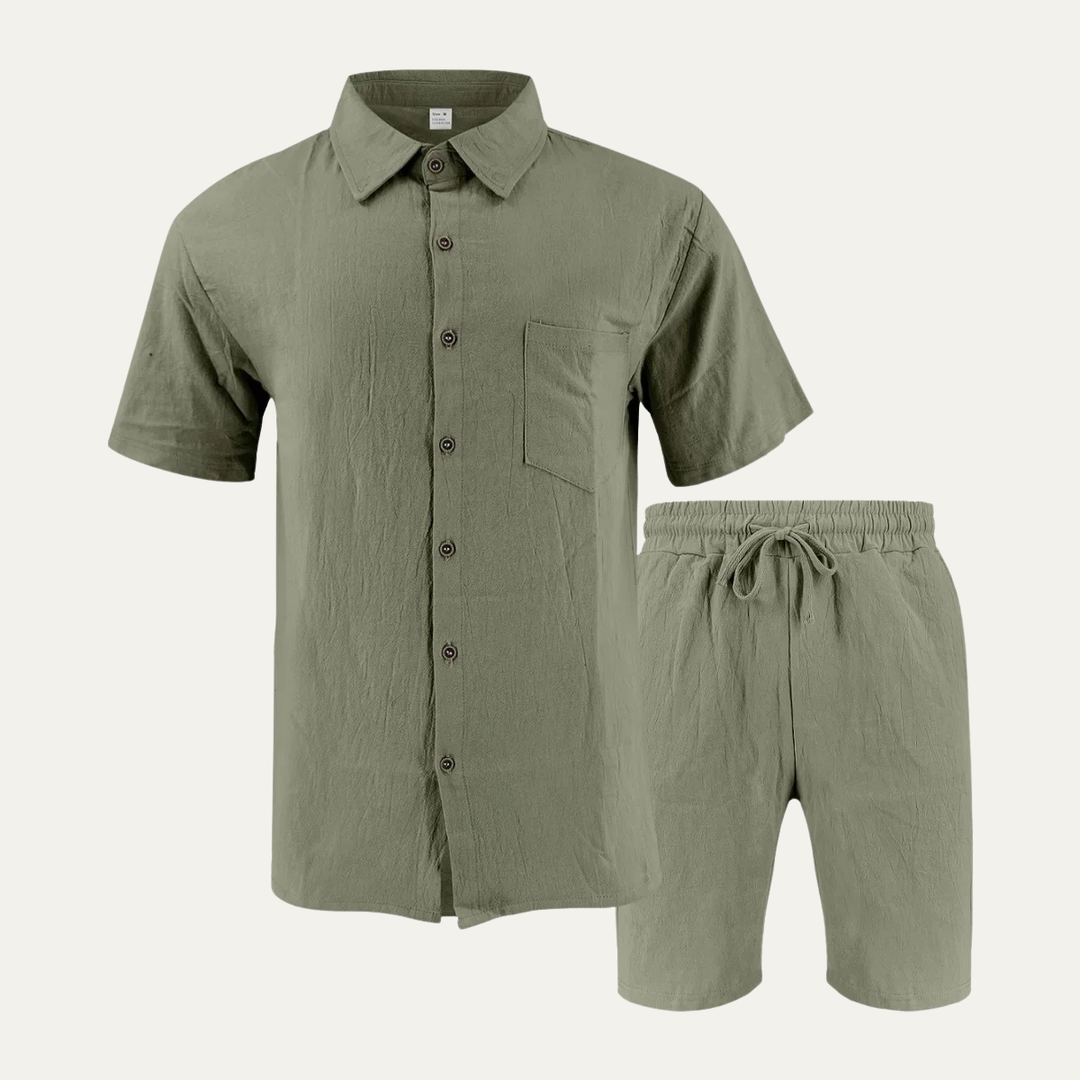 Grady two piece set in Green, product flat lay - Gentlemens Manor