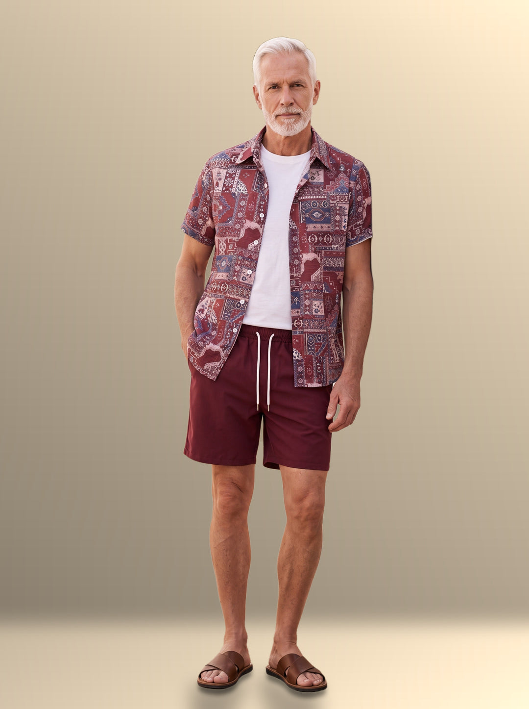 Graham two piece set in Burgundy, studio - Gentlemens Manor