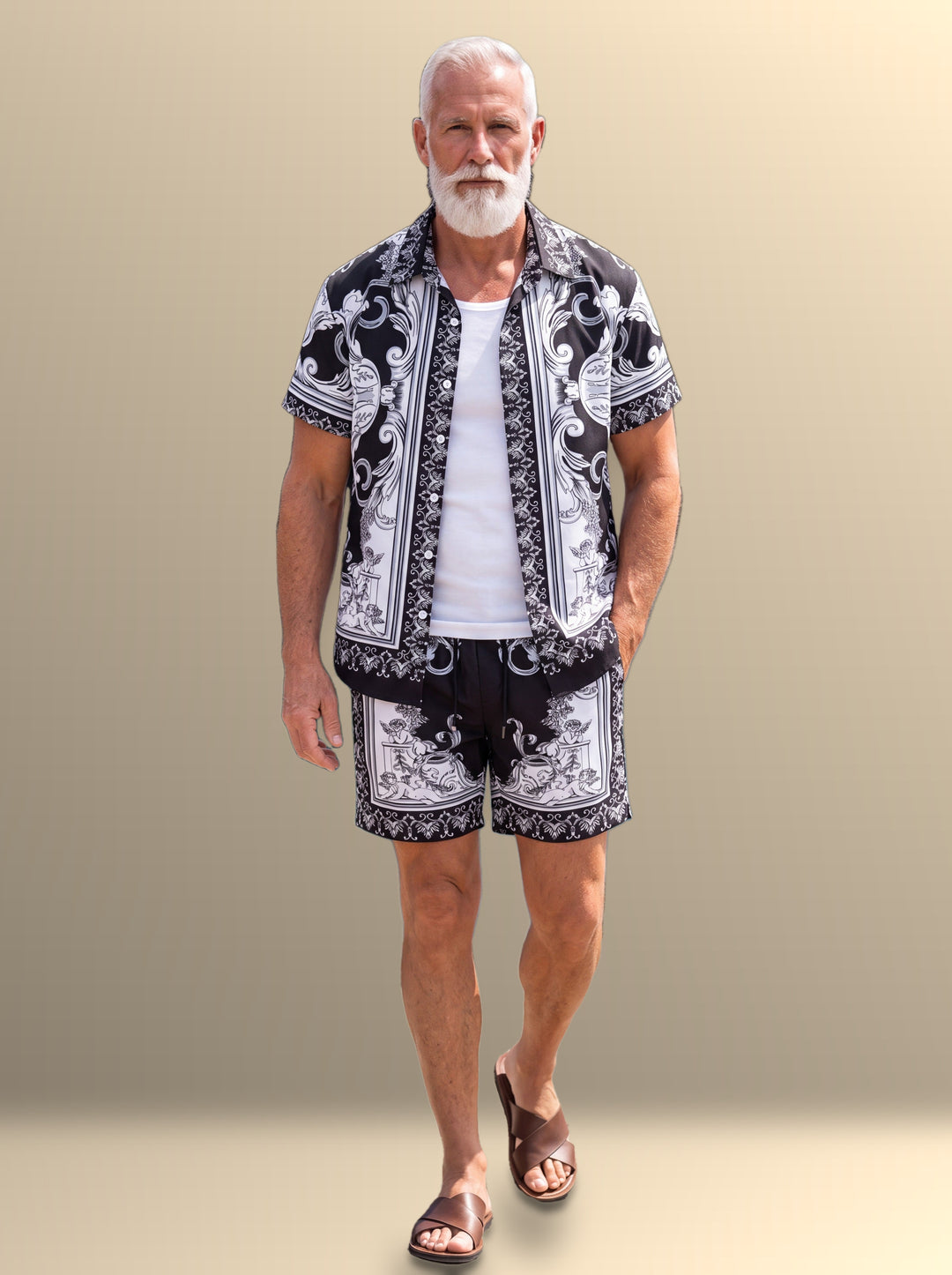 Graham two piece set in White, studio - Gentlemens Manor