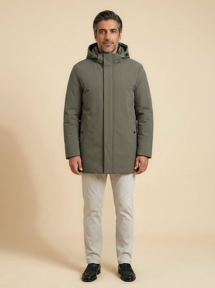 Granger hooded parka in Grey, studio, Gentlemens Manor