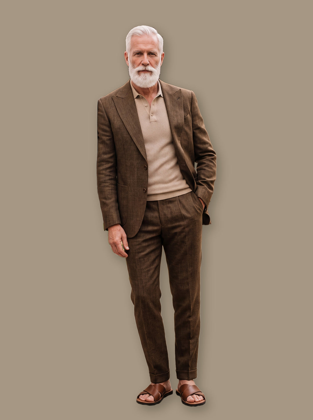 Grant two piece set in Brown, studio - Gentlemens Manor
