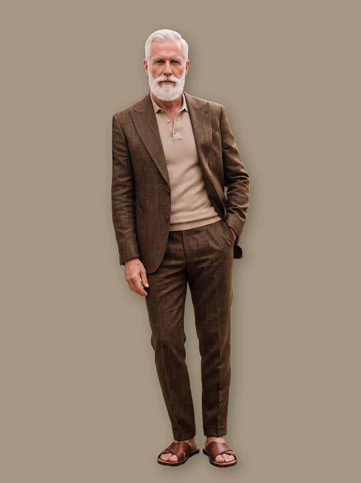 Grant two piece set in Brown, studio - Gentlemens Manor