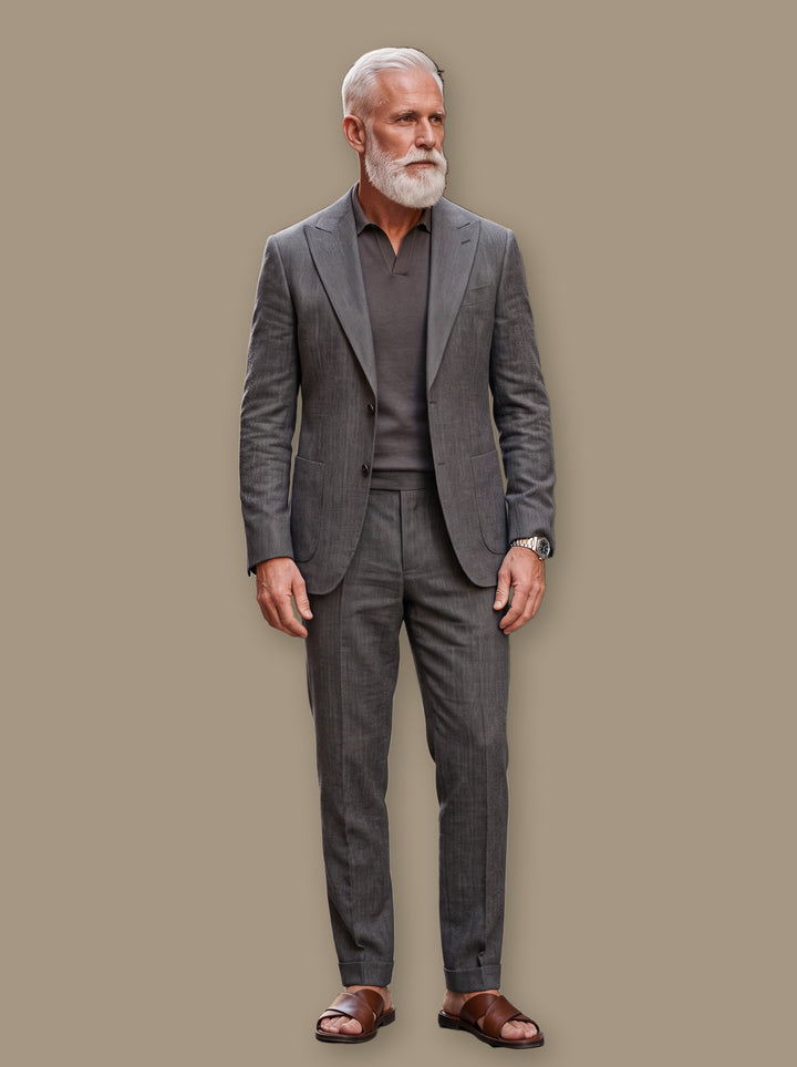 Grant two piece set in Charcoal, studio - Gentlemens Manor