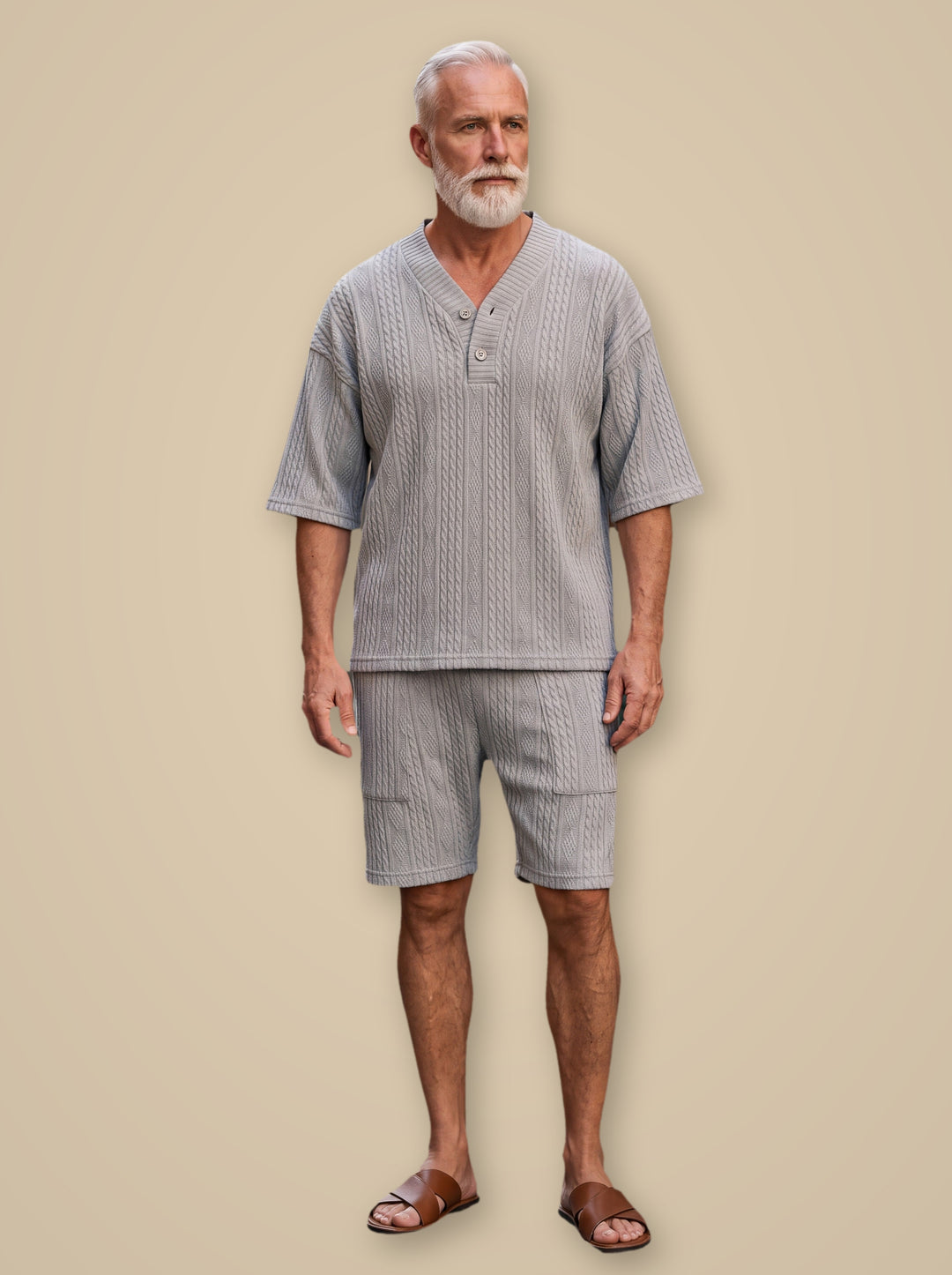 Grant two piece set in Light Grey, studio - Gentlemens Manor
