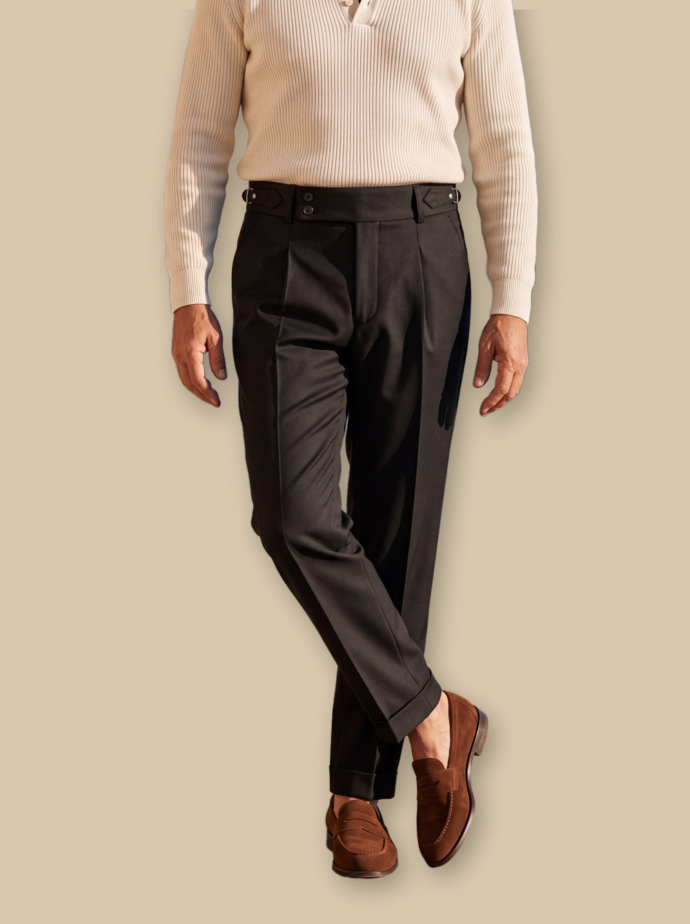 Grayson trousers in Black, studio - Gentlemens Manor