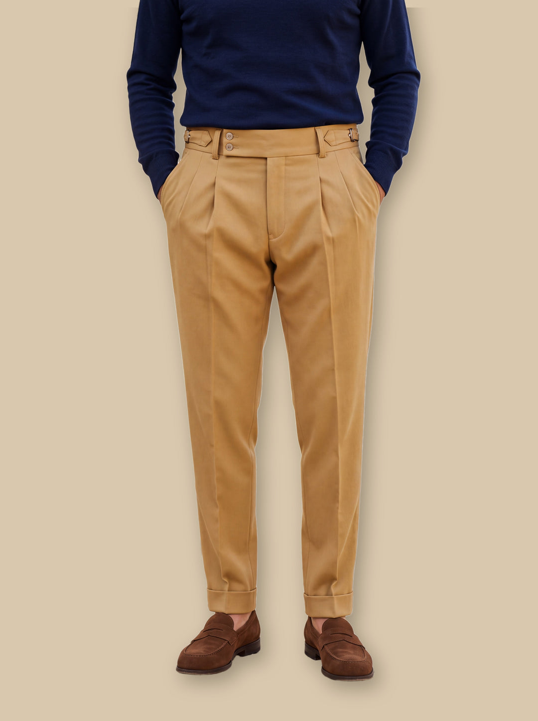 Grayson trousers in Mustard, studio - Gentlemens Manor
