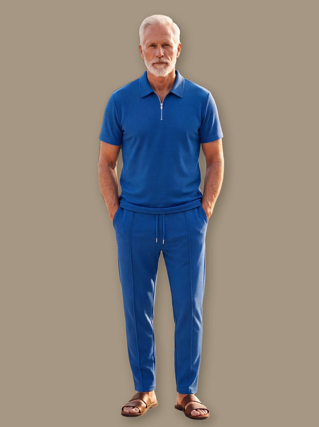 Gregory two piece set in Blue, studio - Gentlemens Manor