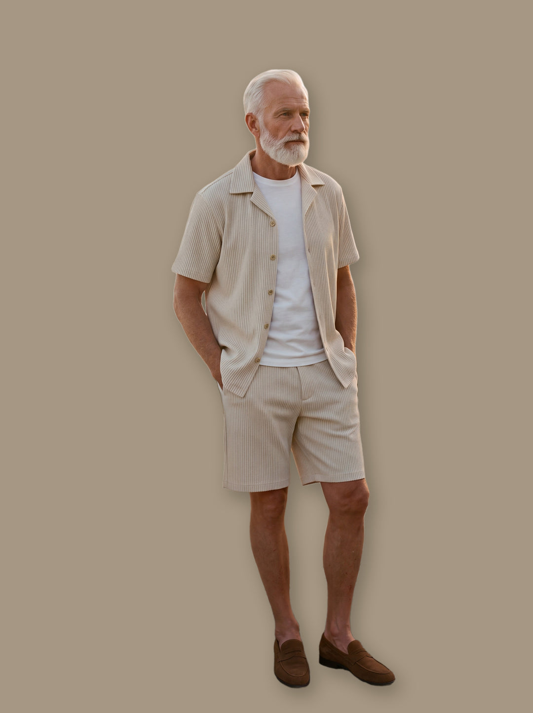 Grover two piece set in Beige, studio - Gentlemens Manor