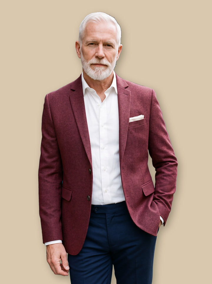 Hale blazer suit in Burgundy, studio - Gentlemens Manor