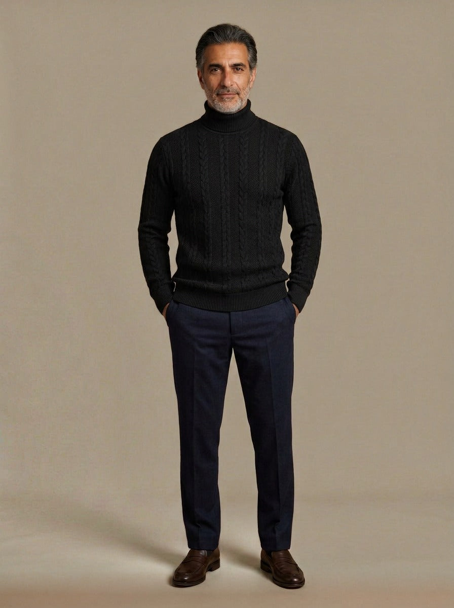 Halsey sweater in Black, studio, Gentlemens Manor