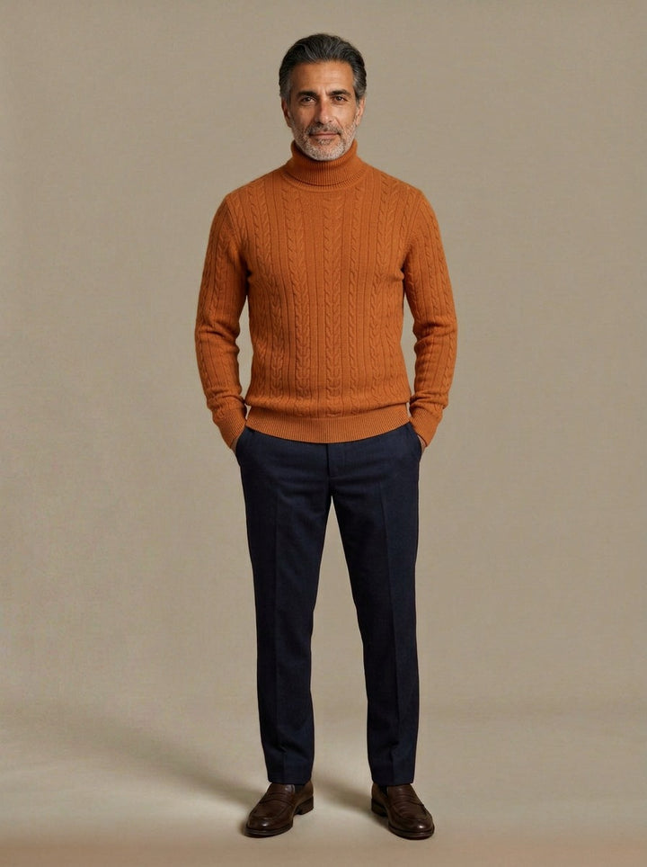 Halsey sweater in Orange, studio, Gentlemens Manor