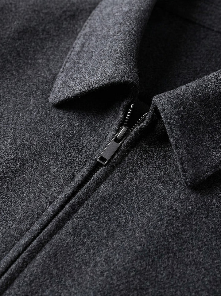 Halston zip front jacket, fabric close up, Gentlemens Manor