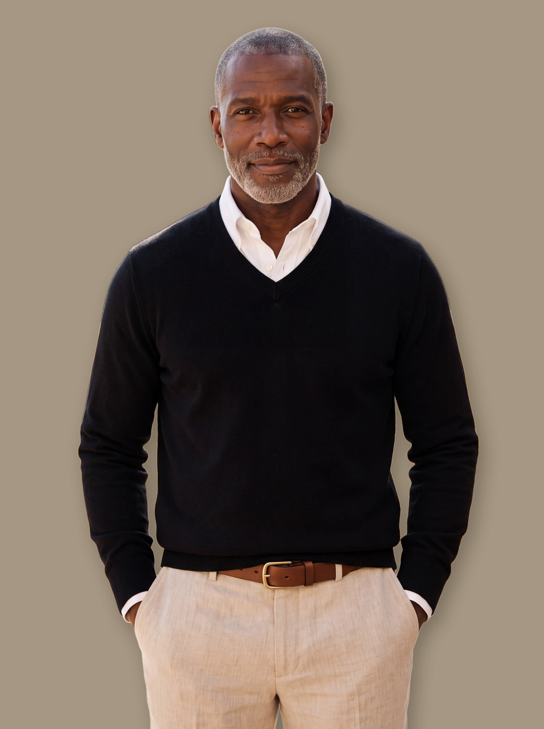 Hamilton knit sweater in Black, studio - Gentlemens Manor
