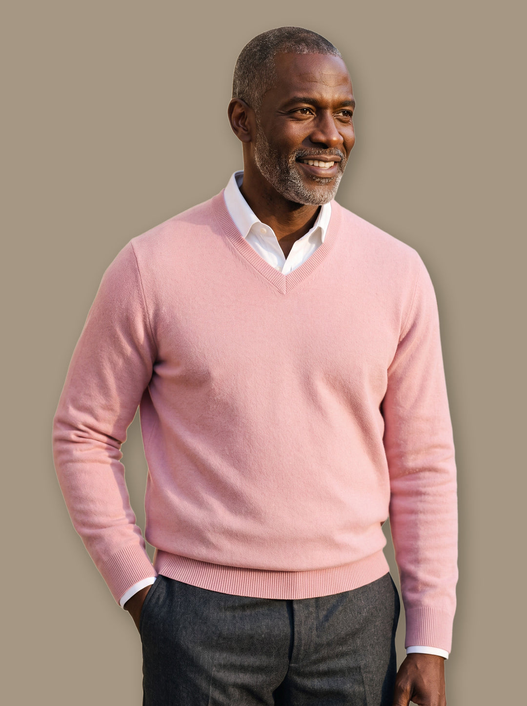 Hamilton knit sweater in Pink, studio - Gentlemens Manor