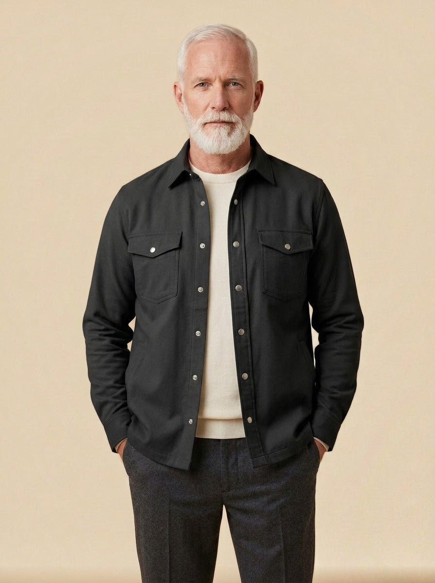 Hamlin overshirt in Black, studio, Gentlemens Manor