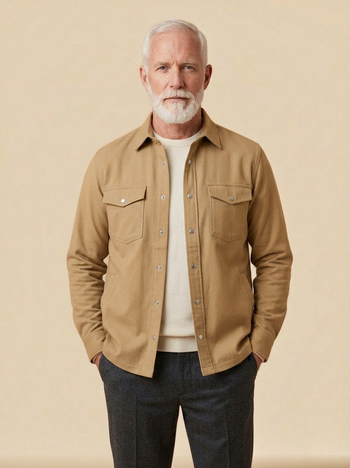 Hamlin overshirt in Camel, studio, Gentlemens Manor