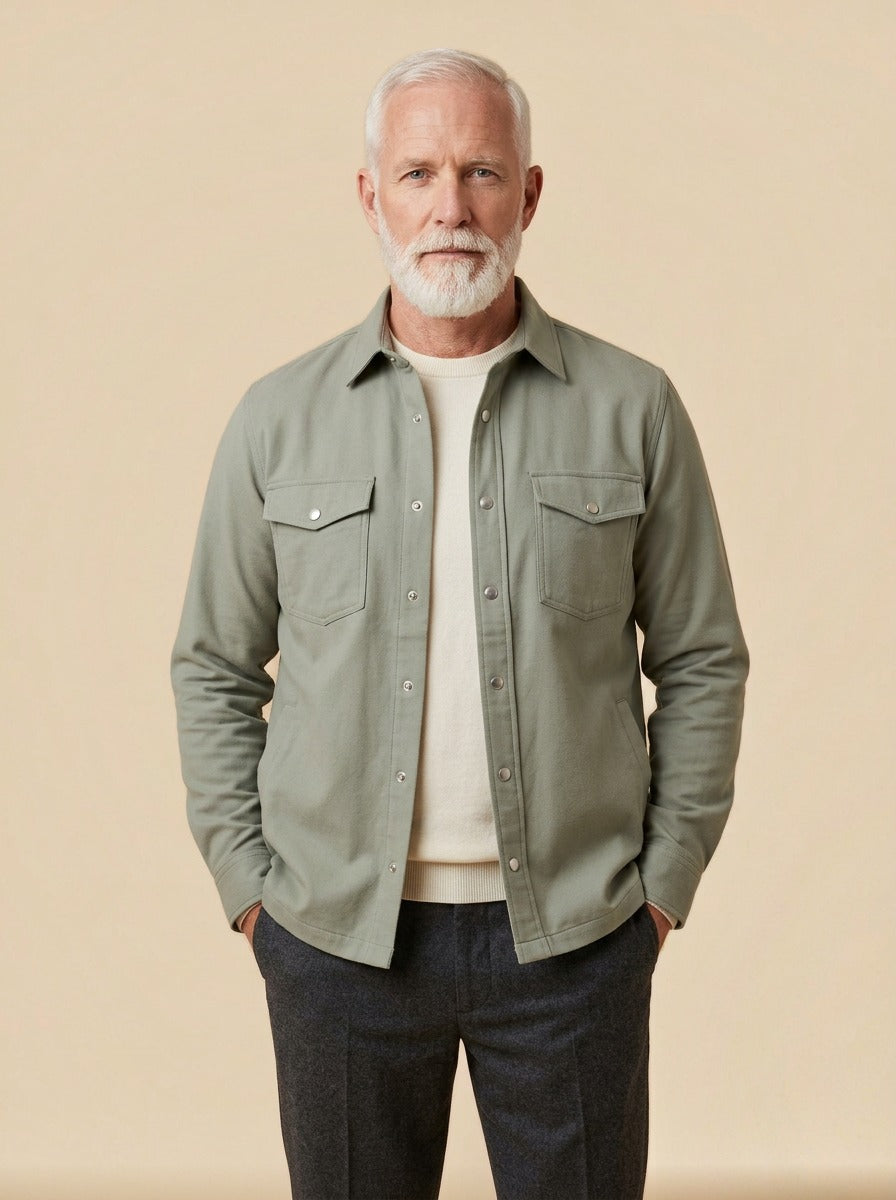 Hamlin overshirt in Sage, studio, Gentlemens Manor