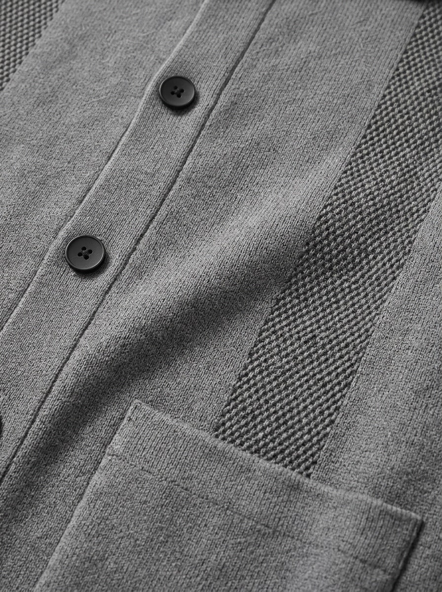 Hancock knit shirt jacket, fabric close up, Gentlemens Manor