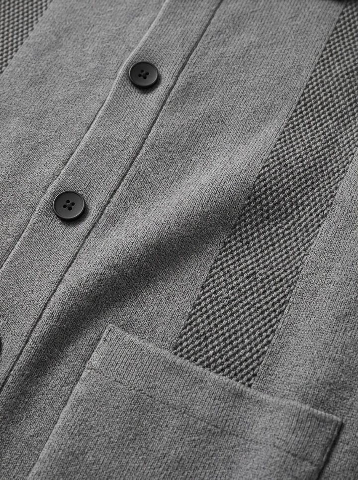 Hancock knit shirt jacket, fabric close up, Gentlemens Manor
