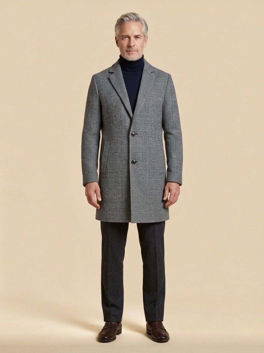 Harding overcoat in Grey, studio, Gentlemens Manor