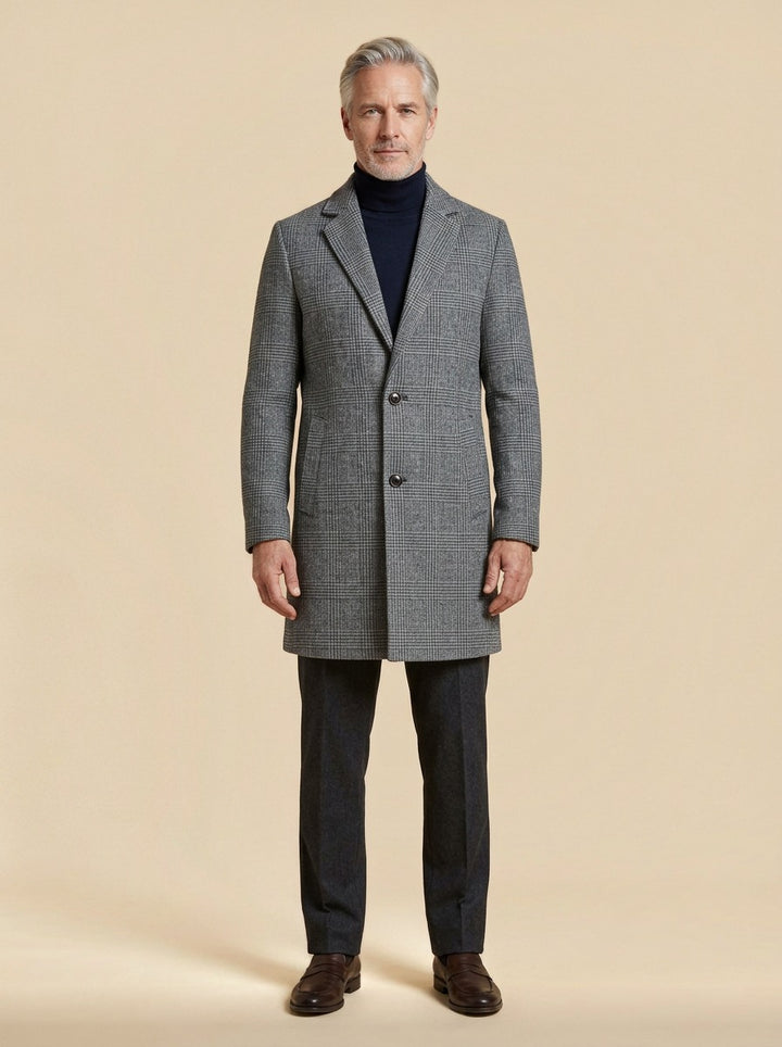 Harding overcoat in Grey, studio, Gentlemens Manor
