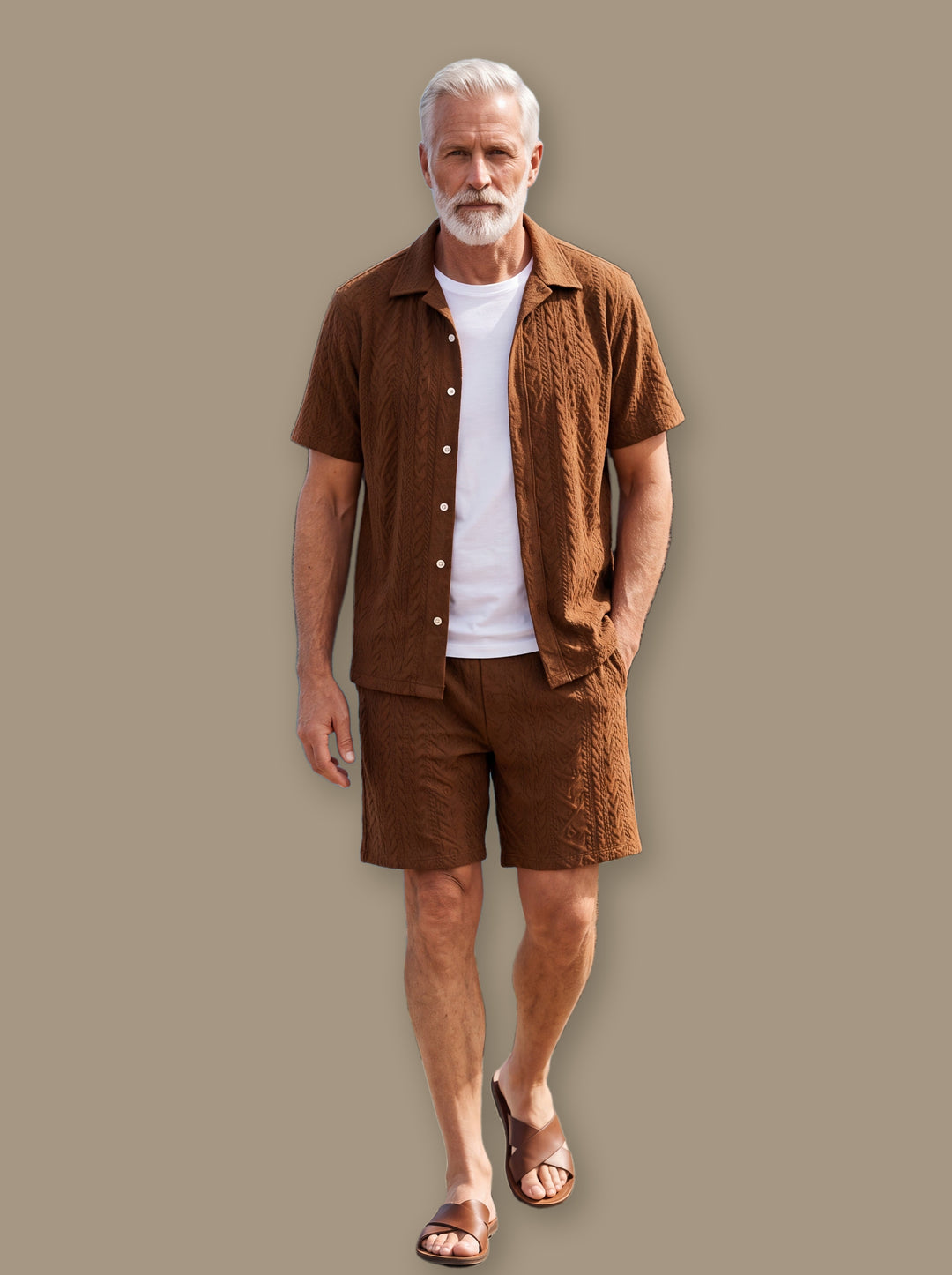 Harley two piece set in Brown, studio - Gentlemens Manor