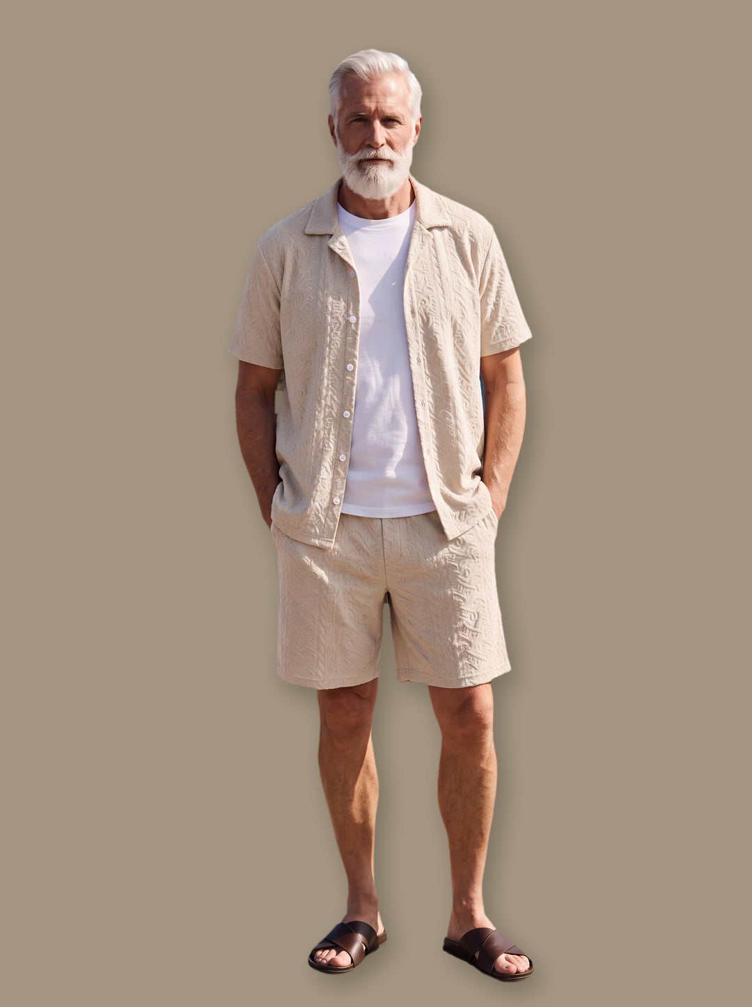 Harley two piece set in Sand, studio - Gentlemens Manor