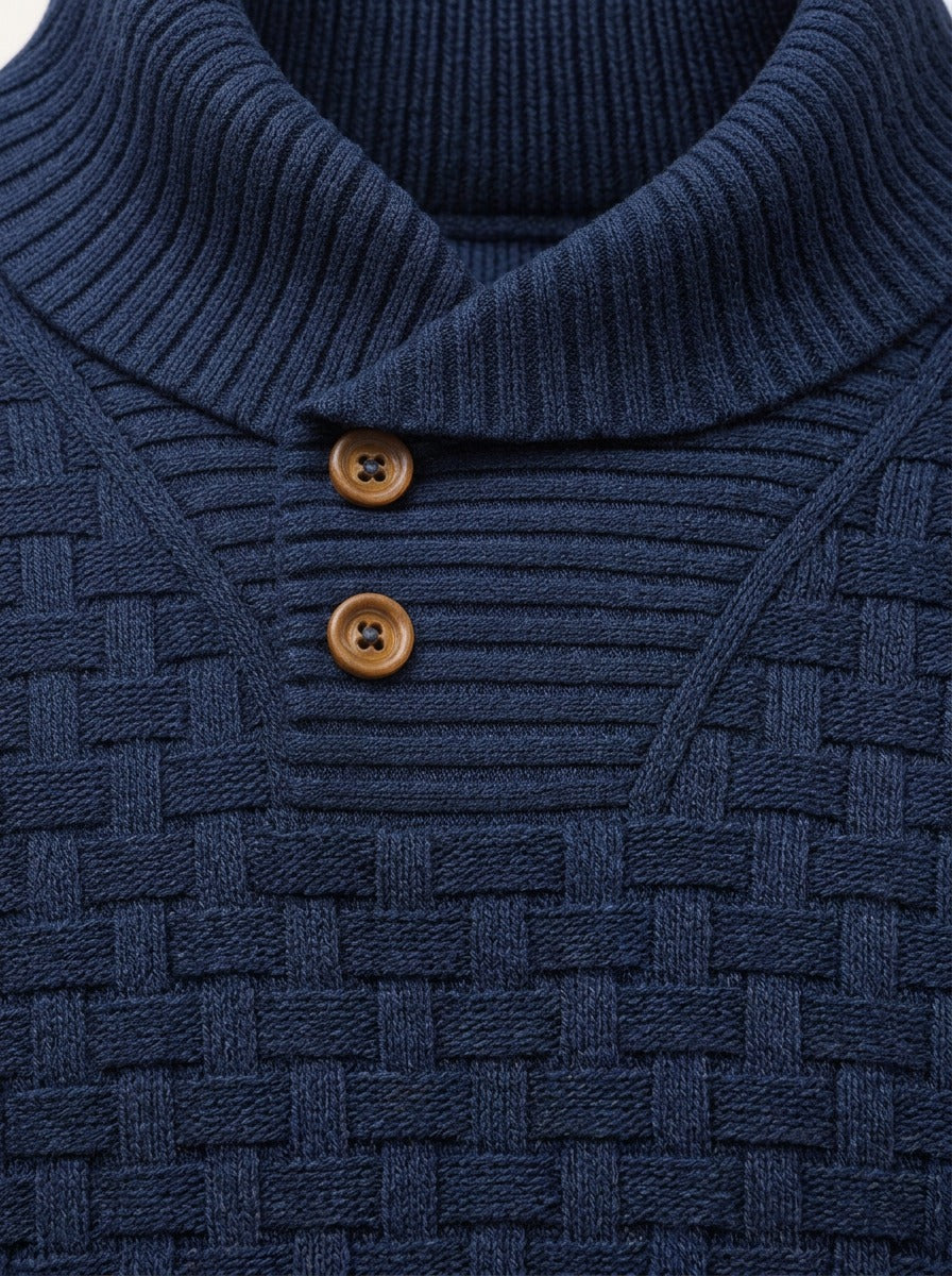 Harlow basketweave collar sweater, fabric close up, Gentlemens Manor