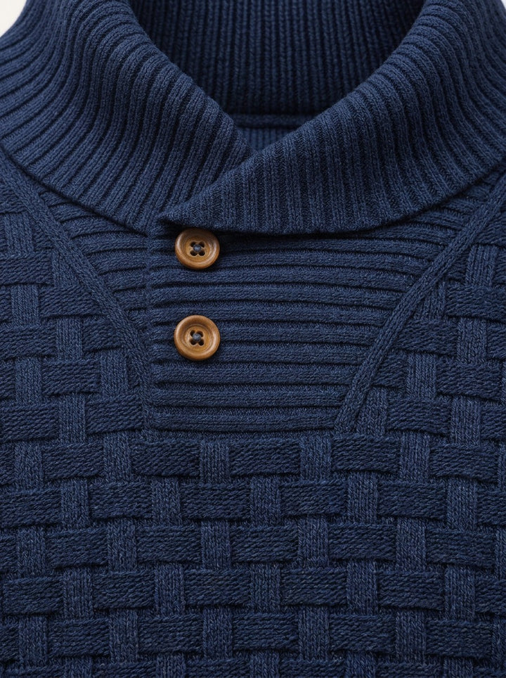 Harlow basketweave collar sweater, fabric close up, Gentlemens Manor