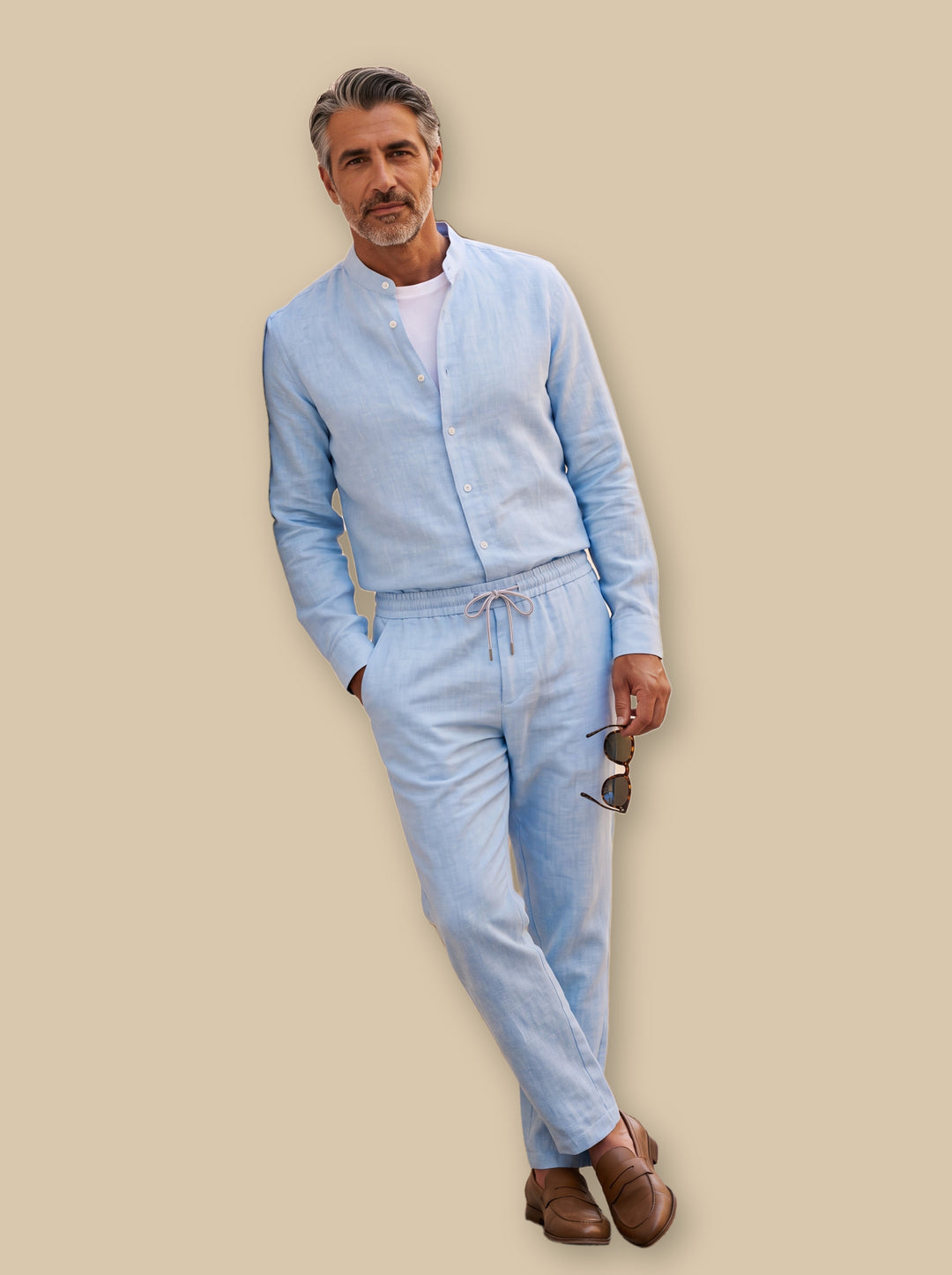 Harold two piece set in Light Blue, studio - Gentlemens Manor