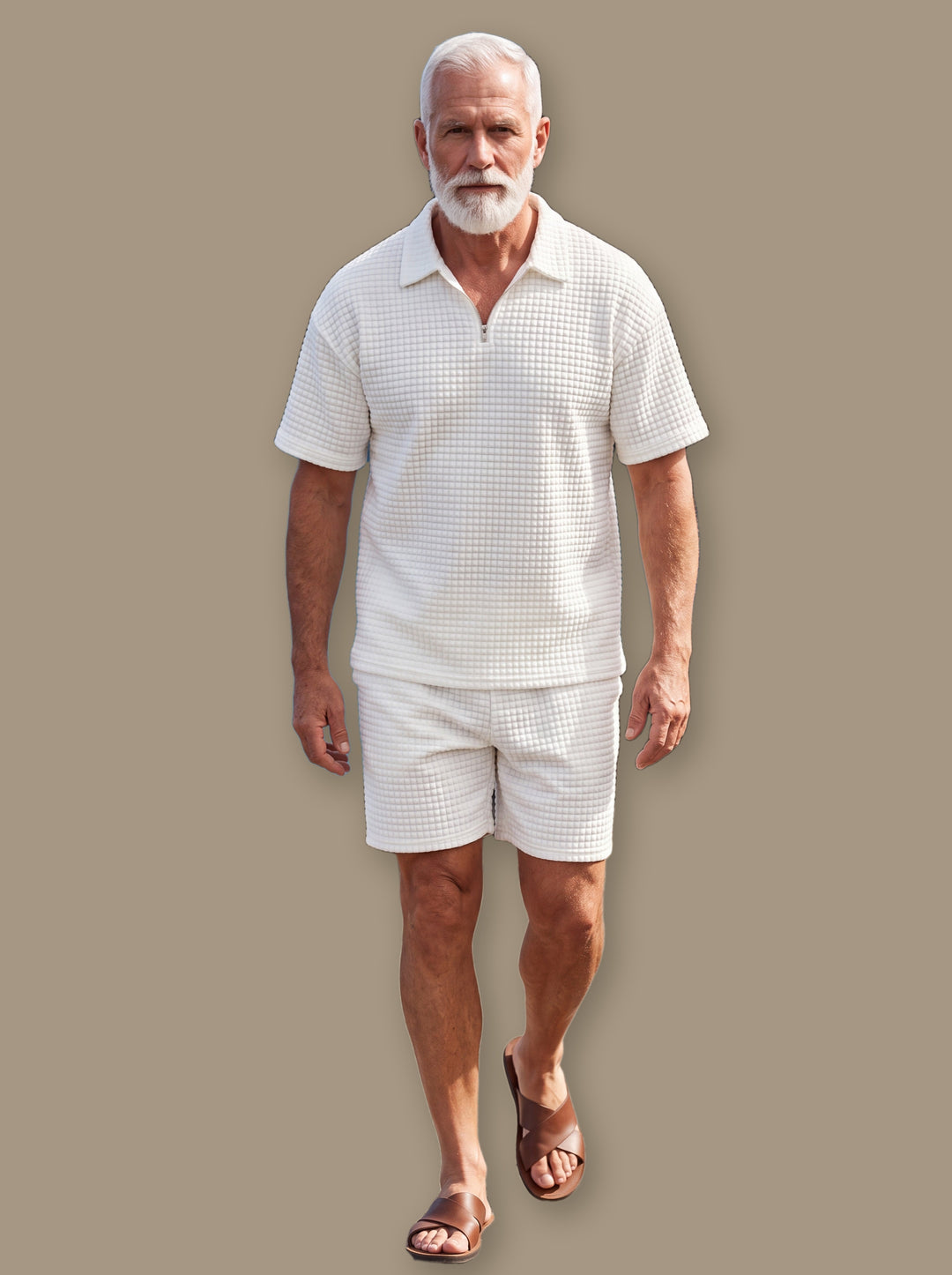 Harris two piece set in White, studio - Gentlemens Manor