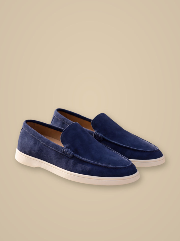 Hartley loafers in Navy, studio - Gentlemens Manor