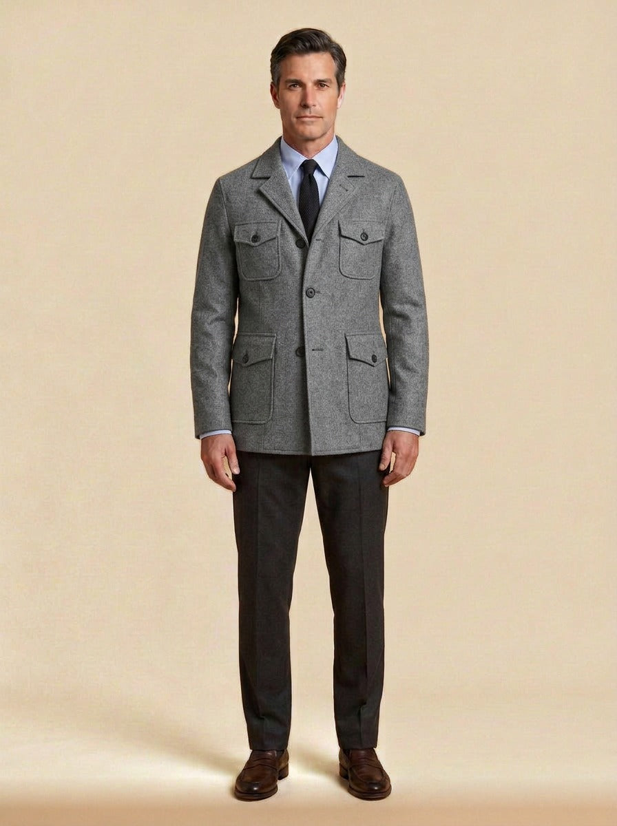 Hartwell field jacket in Grey, studio, Gentlemens Manor